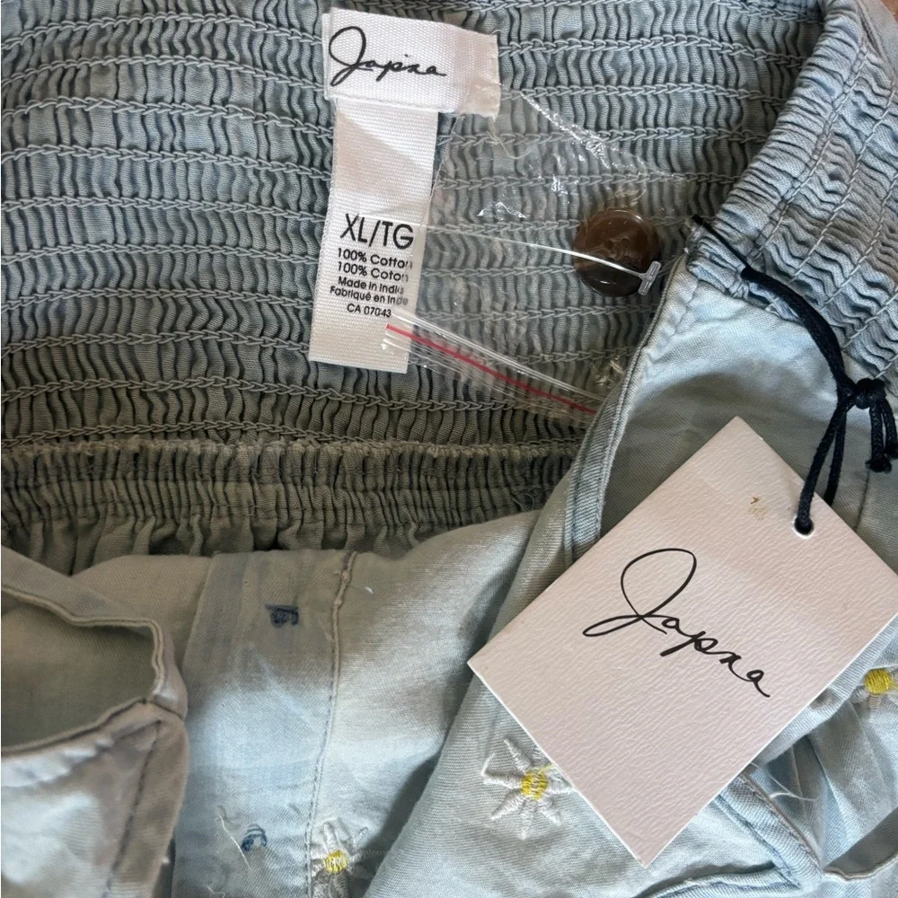 NWT- Japna Blue Cotton Daisy Embroidered Sundress - Picture 6 of 6